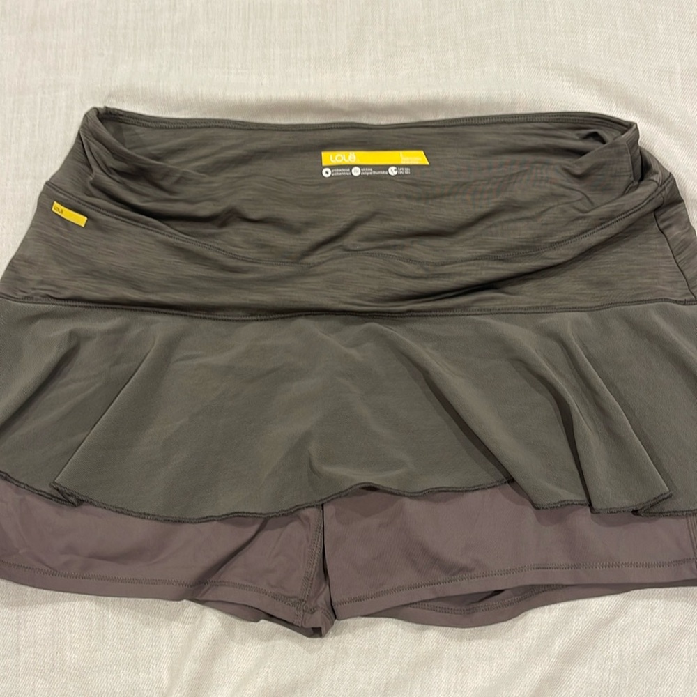 B1461 Lole Ace Skort Grey Size LargeTennis Running Golf Gym Skirt Shorts SZ L